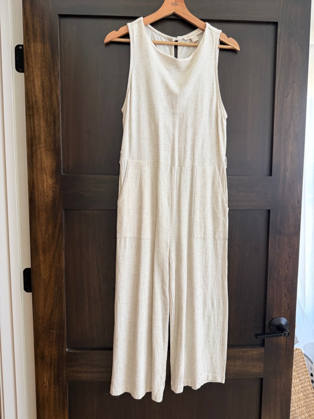 Sleeveless Cream Wide-Leg Jumpsuit